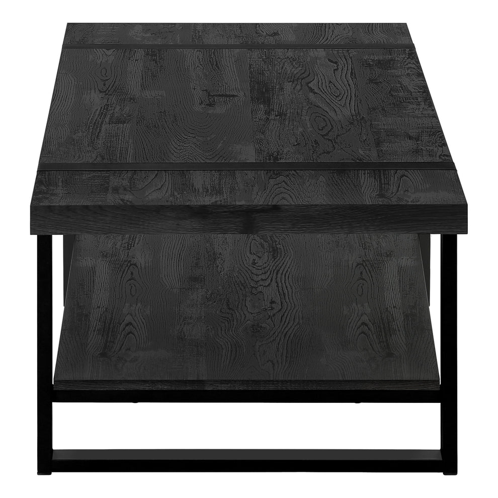 47" Black Rectangular Coffee Table With Shelf By Homeroots | Coffee Tables | Modishstore - 3