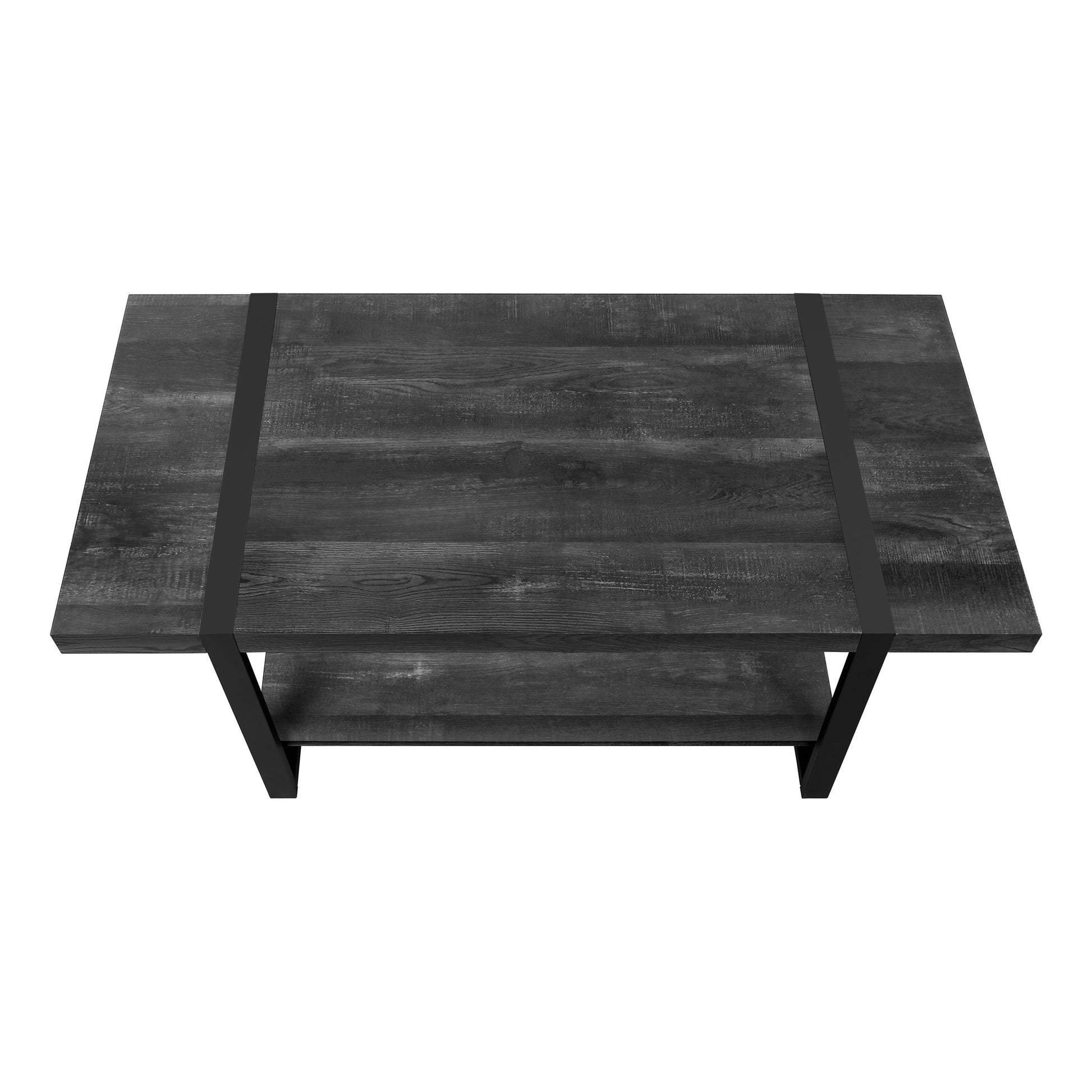 47" Black Rectangular Coffee Table With Shelf By Homeroots | Coffee Tables | Modishstore - 5