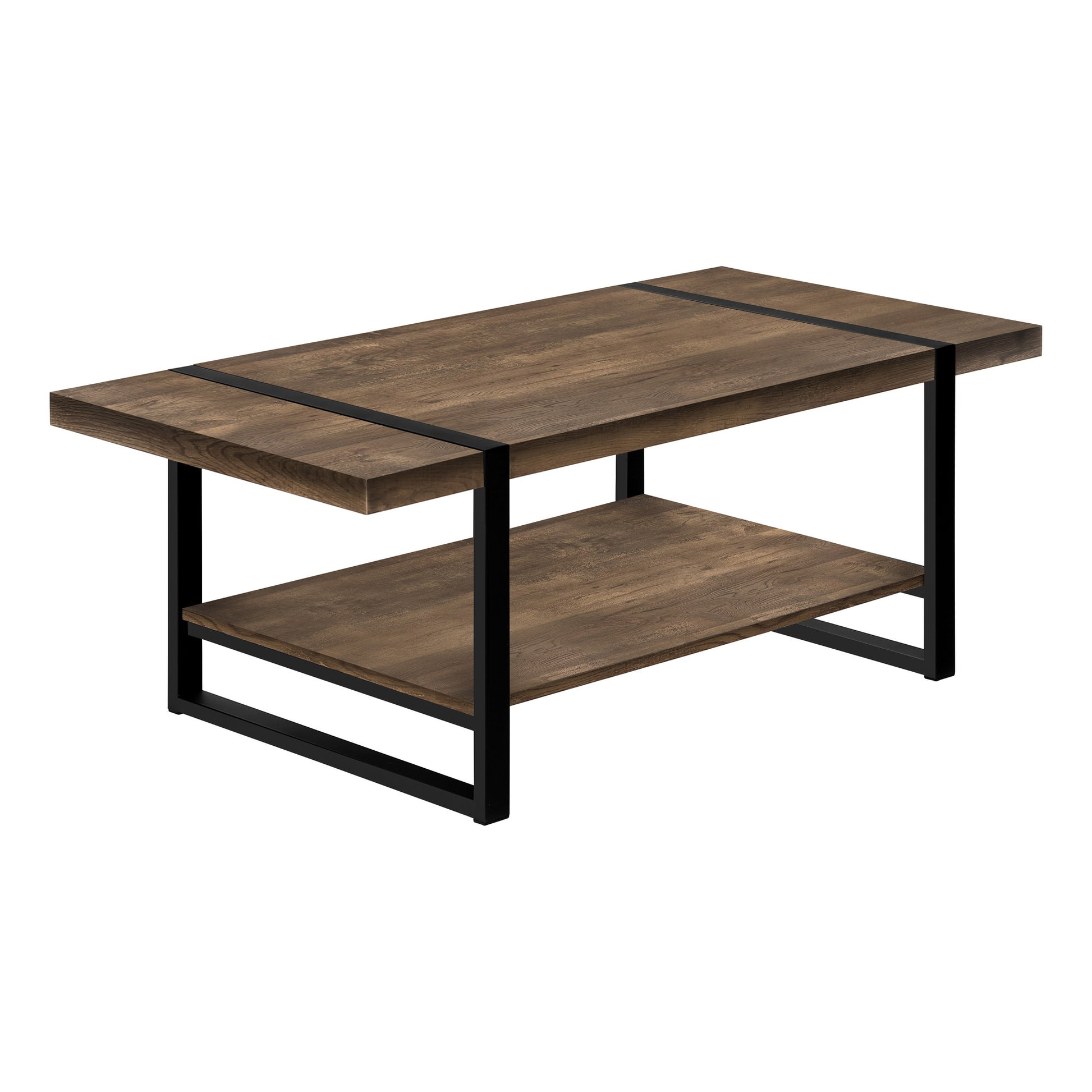 47" Brown And Black Rectangular Coffee Table With Shelf By Homeroots | Coffee Tables | Modishstore