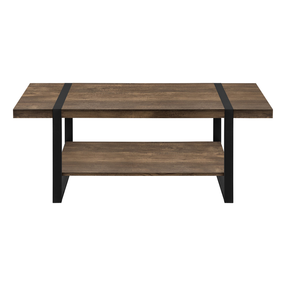 47" Brown And Black Rectangular Coffee Table With Shelf By Homeroots | Coffee Tables | Modishstore - 2