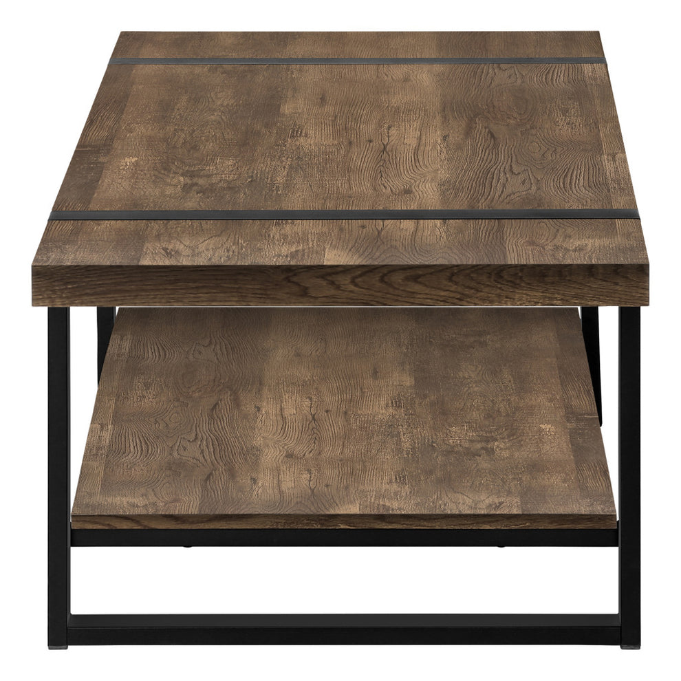 47" Brown And Black Rectangular Coffee Table With Shelf By Homeroots | Coffee Tables | Modishstore - 3