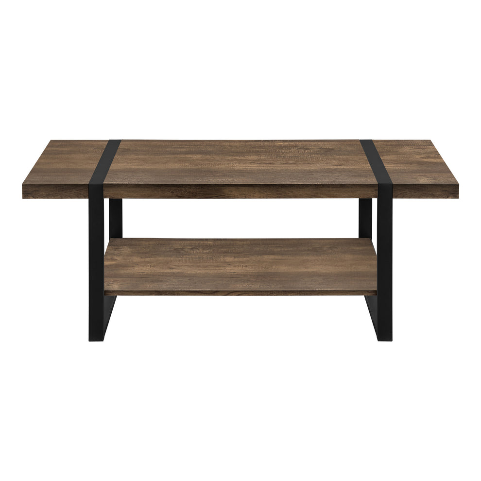 47" Brown And Black Rectangular Coffee Table With Shelf By Homeroots | Coffee Tables | Modishstore - 4