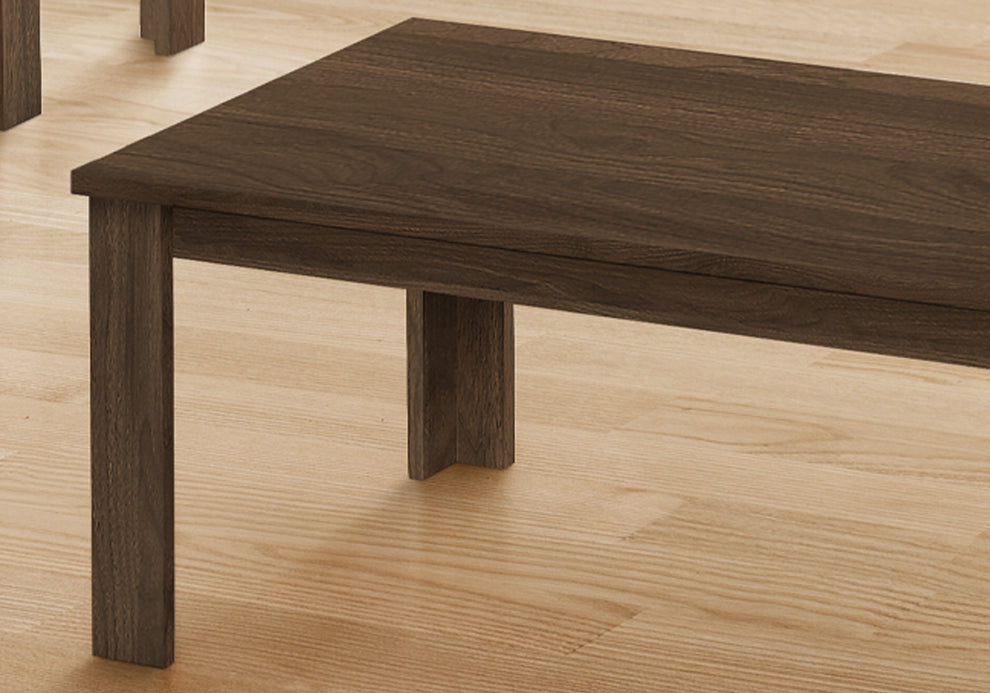 Set Of Three 44" Dark Brown Rectangular Coffee Table By Homeroots | Coffee Tables | Modishstore - 4
