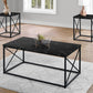 Set Of Three 42" Black Rectangular Coffee Table By Homeroots