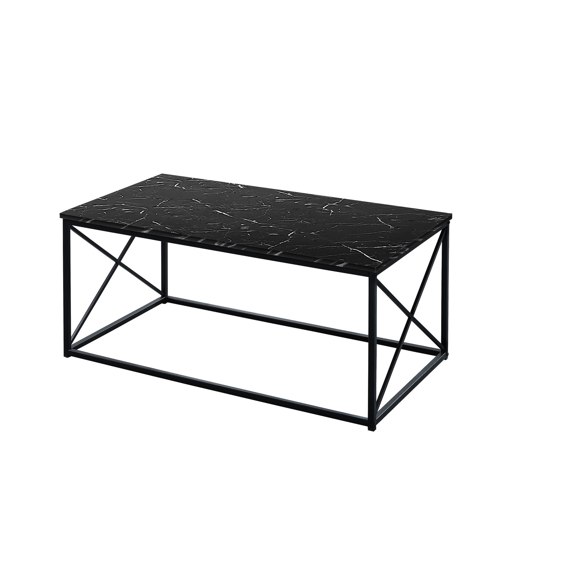 Set Of Three 42" Black Rectangular Coffee Table By Homeroots | Coffee Tables | Modishstore