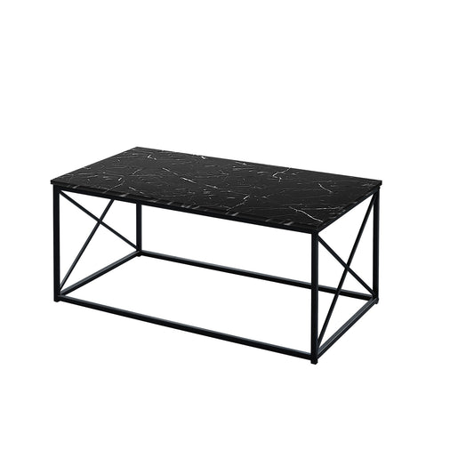 Set Of Three 42" Black Rectangular Coffee Table By Homeroots | Coffee Tables | Modishstore