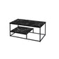 Set Of Three 42" Black Rectangular Coffee Table With Shelf By Homeroots | Coffee Tables | Modishstore