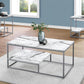 Set Of Three 42" White Rectangular Coffee Table With Shelf By Homeroots
