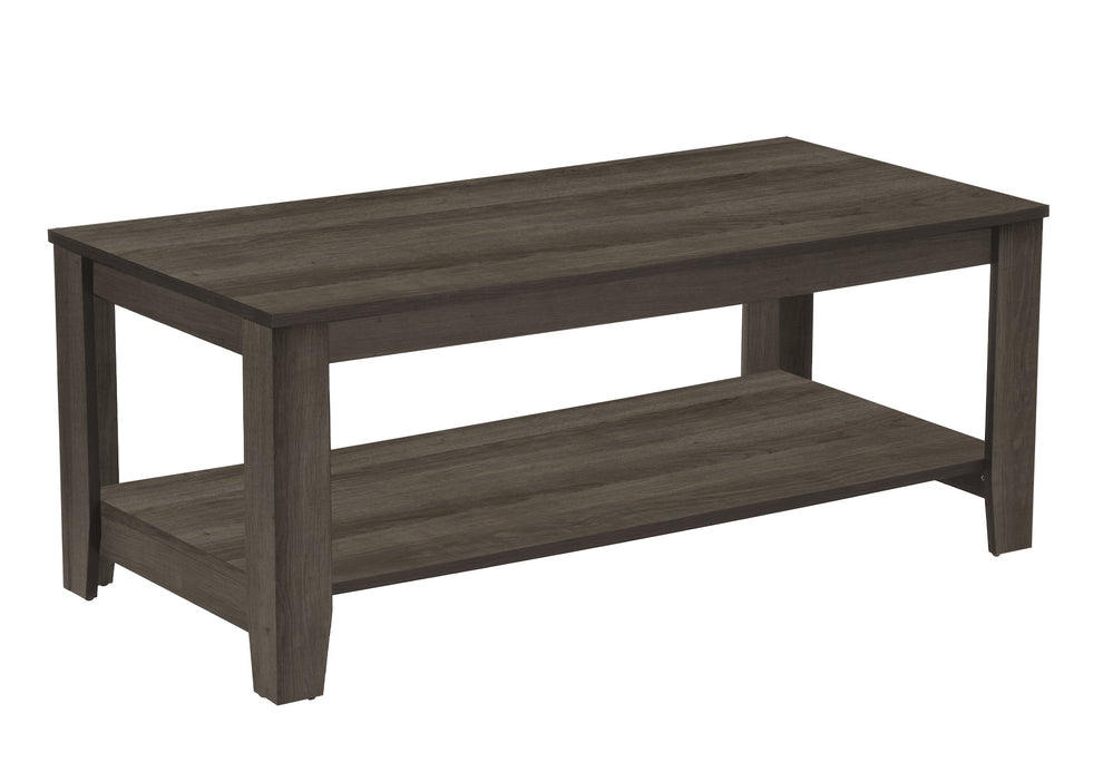 Set Of Three 42" Oak Rectangular Coffee Table With Three Shelves By Homeroots | Coffee Tables | Modishstore - 2