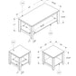 Set Of Three 42" Gray Rectangular Coffee Table With Three Shelves By Homeroots | Coffee Tables | Modishstore - 6