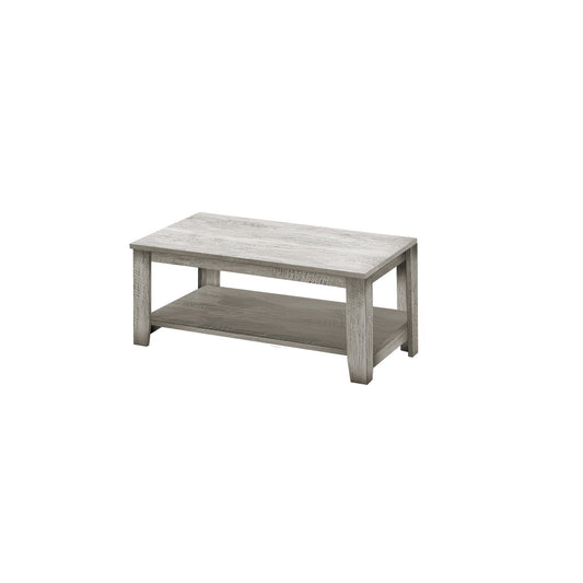 Set Of Three 42" Gray Rectangular Coffee Table With Three Shelves By Homeroots