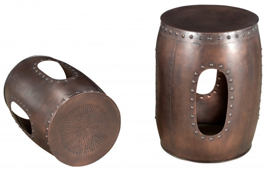 20" Copper Iron Round End Tables By Homeroots | End Tables | Modishstore