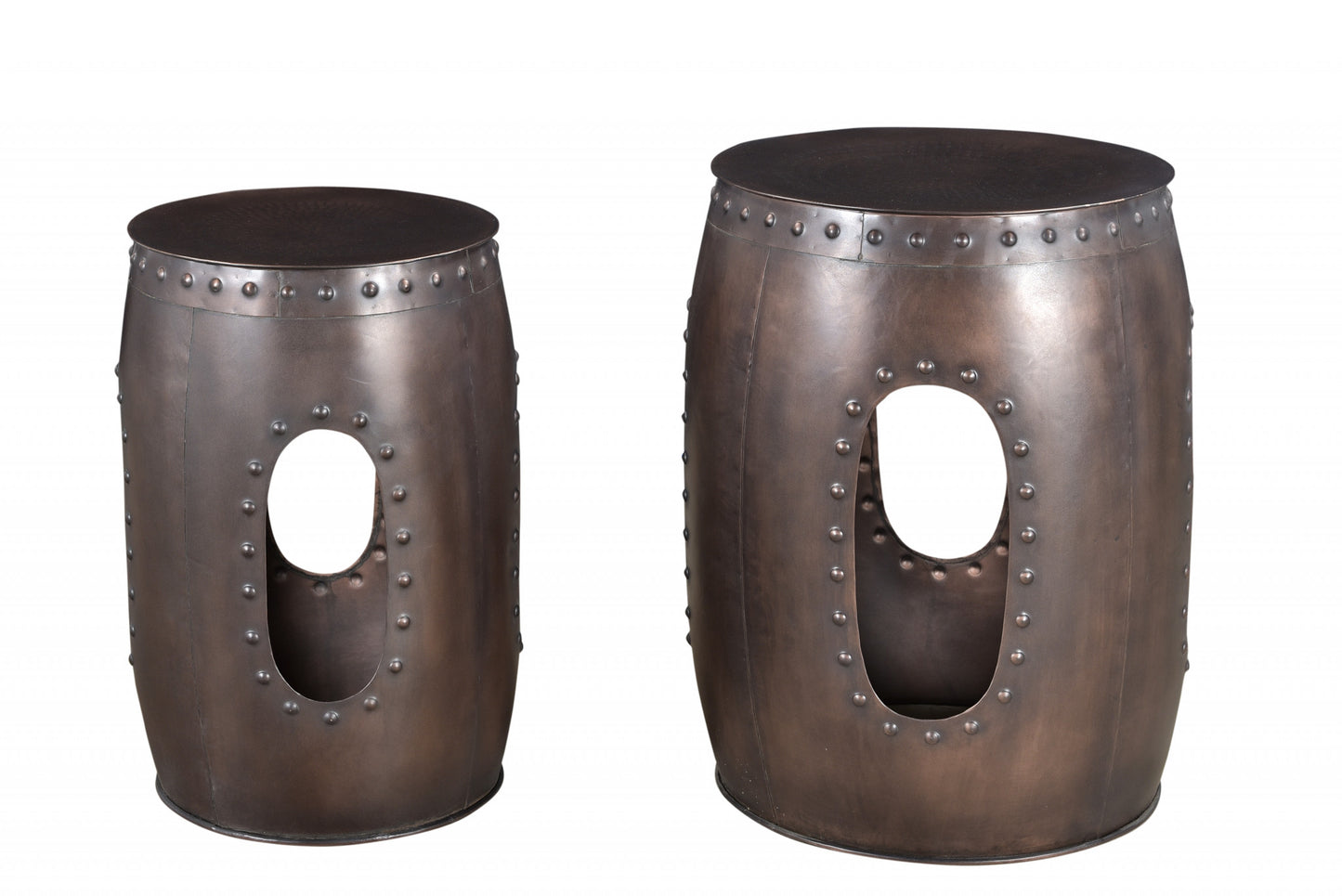 20" Copper Iron Round End Tables By Homeroots | End Tables | Modishstore - 3