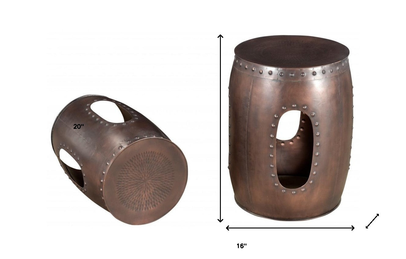 20" Copper Iron Round End Tables By Homeroots | End Tables | Modishstore - 6