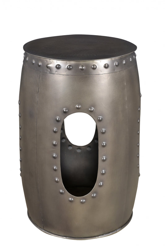 20" Nickel Iron Round End Table By Homeroots | End Tables | Modishstore