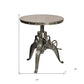 21" Silver Metal And Iron Round End Table By Homeroots