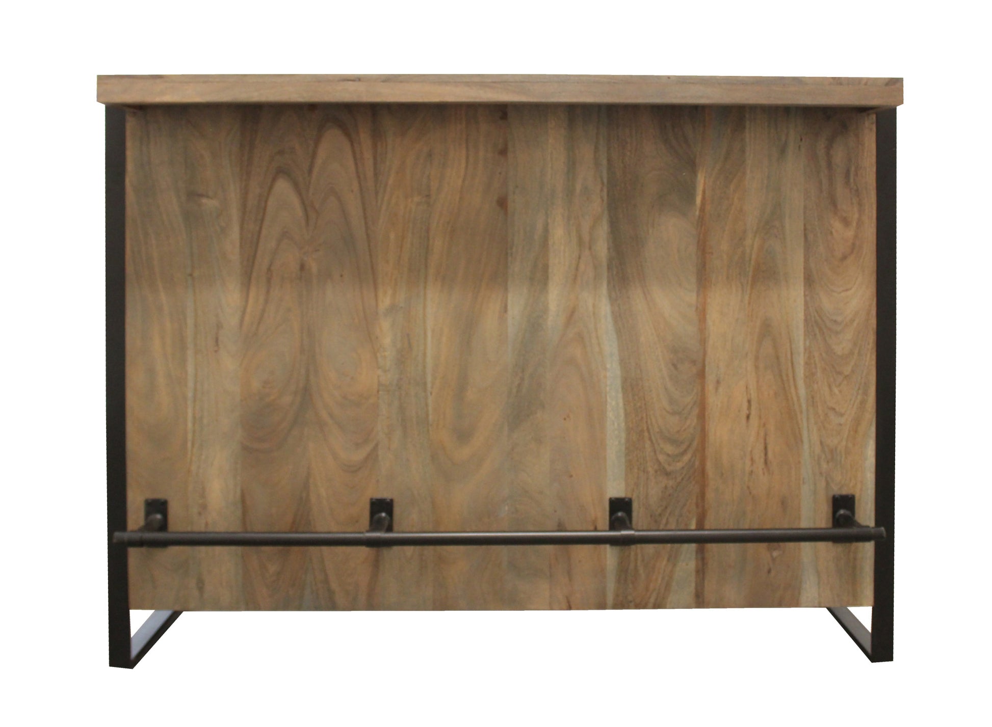 55" Gray and Black Solid Wood Sled Console Table With Storage With Storage By Homeroots | Console Tables | Modishstore - 5