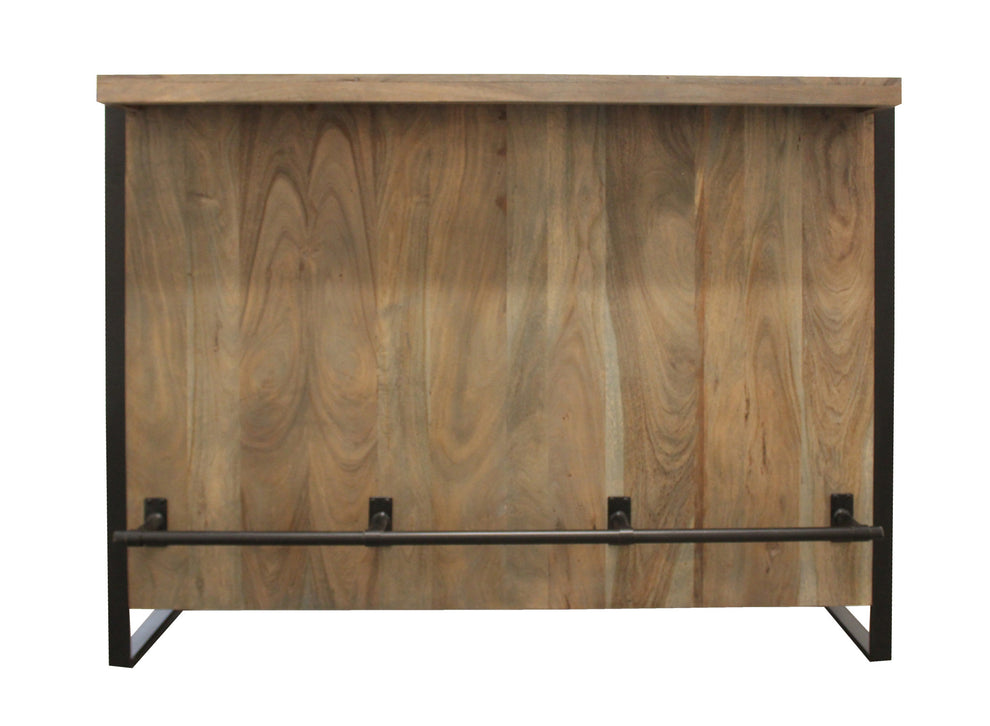 55" Gray and Black Solid Wood Sled Console Table With Storage With Storage By Homeroots | Console Tables | Modishstore - 5
