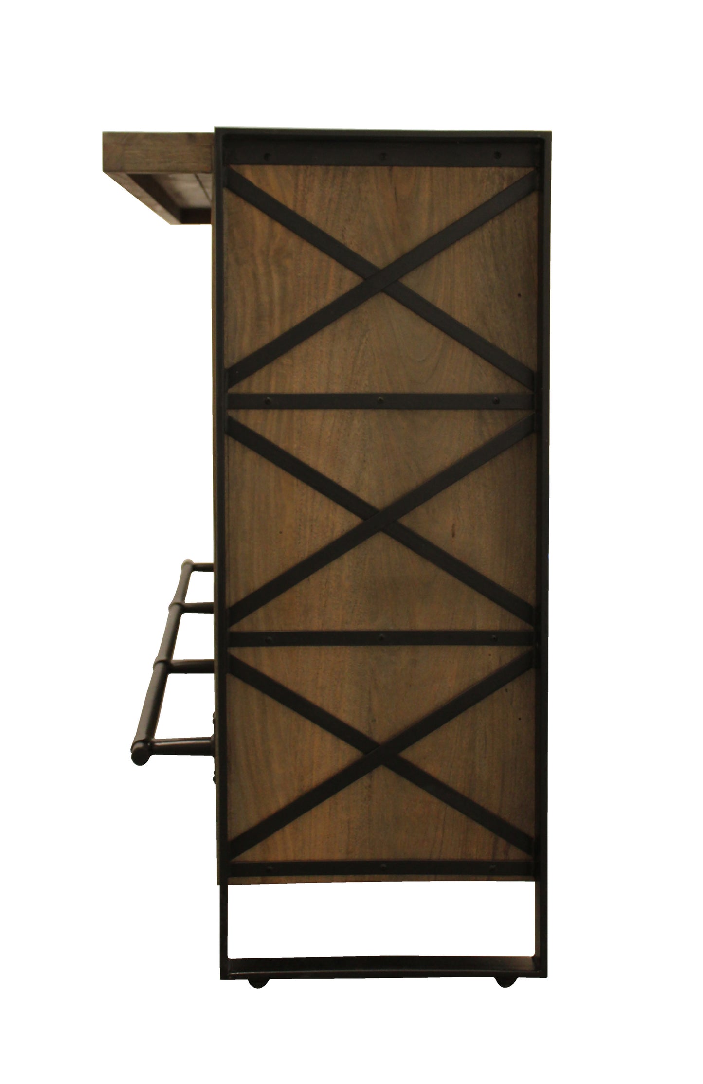 55" Gray and Black Solid Wood Sled Console Table With Storage With Storage By Homeroots | Console Tables | Modishstore - 6