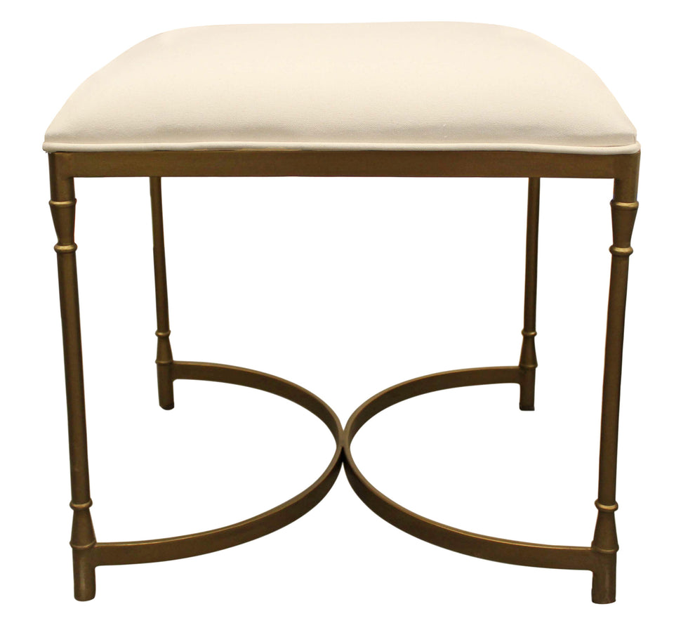 21" Ivory And Brass Iron Backless Bar Chair With Footrest By Homeroots | Bar Stools | Modishstore - 2