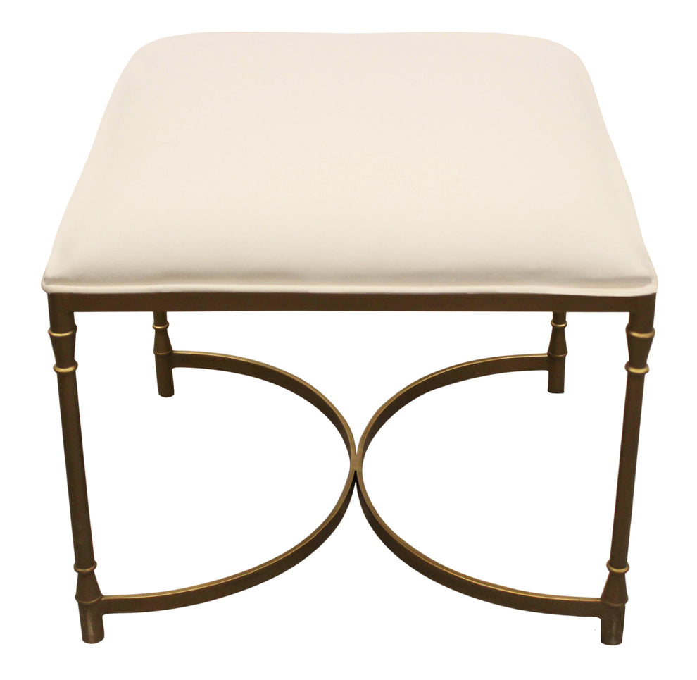 21" Ivory And Brass Iron Backless Bar Chair With Footrest By Homeroots | Bar Stools | Modishstore - 3