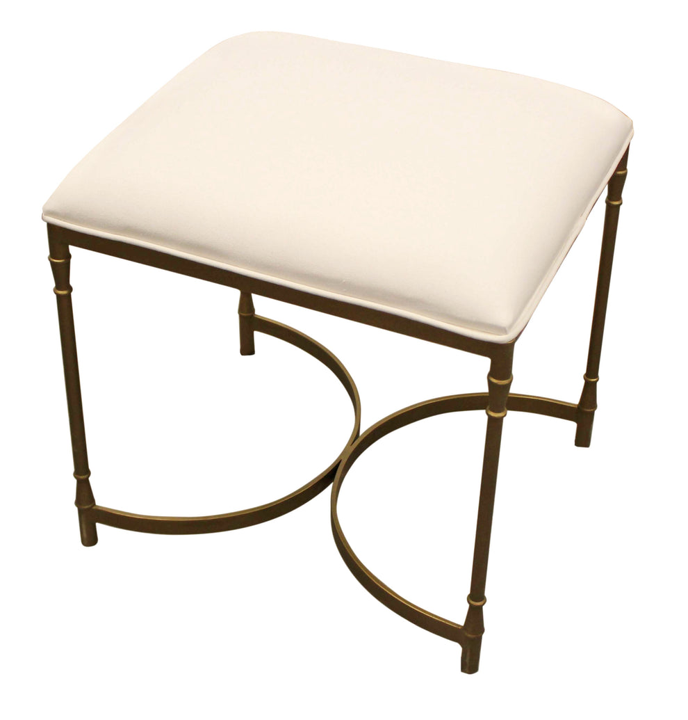 21" Ivory And Brass Iron Backless Bar Chair With Footrest By Homeroots | Bar Stools | Modishstore - 4