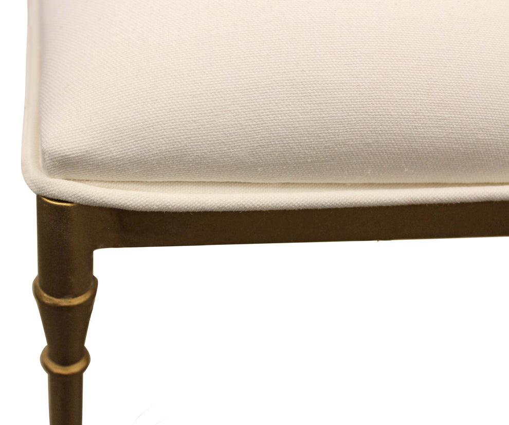 21" Ivory And Brass Iron Backless Bar Chair With Footrest By Homeroots | Bar Stools | Modishstore - 7