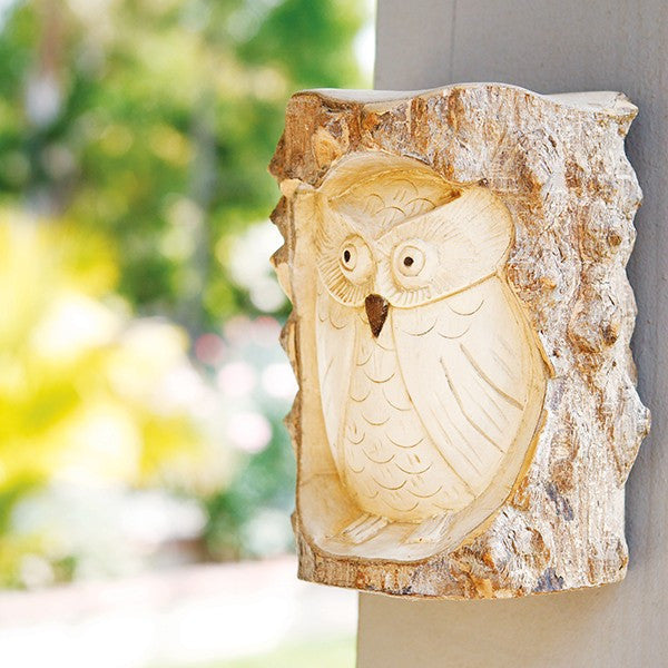 Garden Age Supply Owl in Wall Stump - Set Of 2 | Animals & Pets | Modishstore