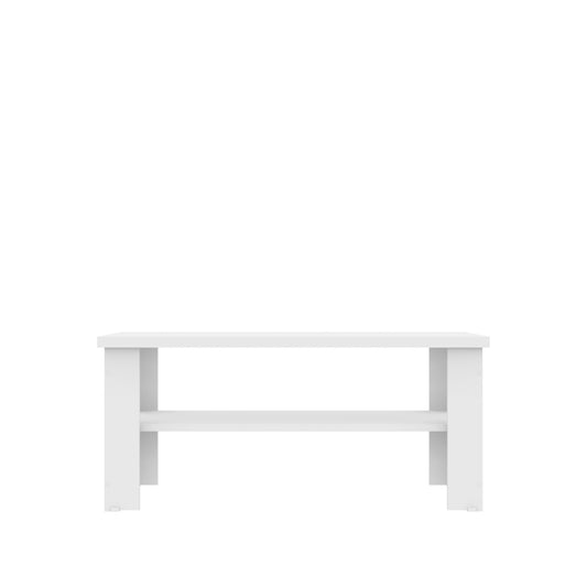 35" White Rectangular Coffee Table With Shelf By Homeroots | Coffee Tables | Modishstore
