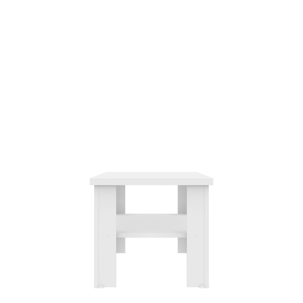 35" White Rectangular Coffee Table With Shelf By Homeroots | Coffee Tables | Modishstore - 3