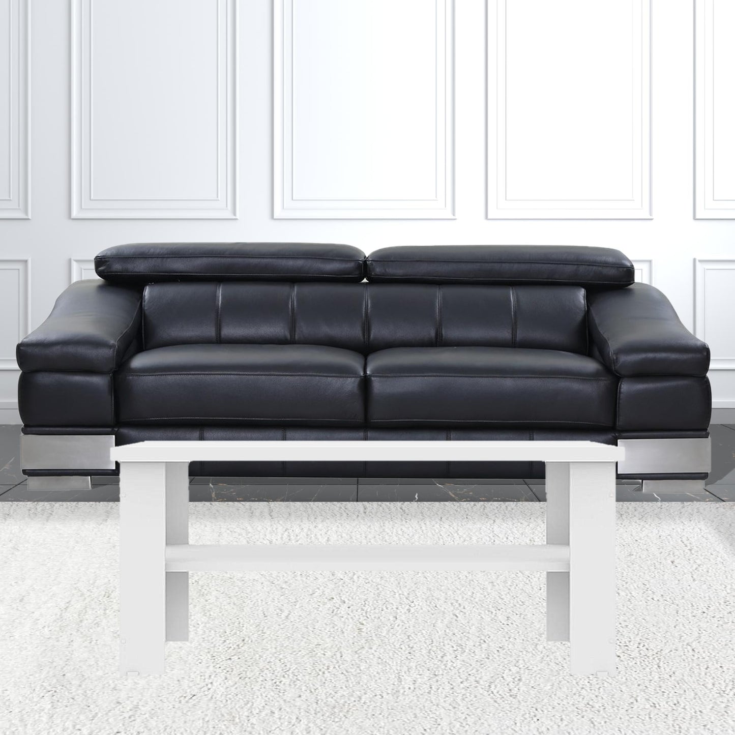 35" White Rectangular Coffee Table With Shelf By Homeroots | Coffee Tables | Modishstore - 4