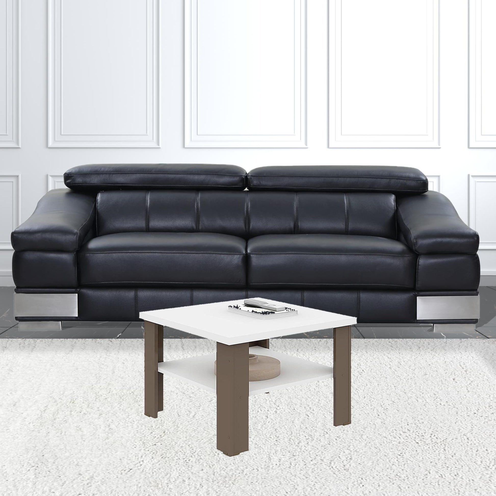 36" Brown And White End Table By Homeroots | End Tables | Modishstore - 4