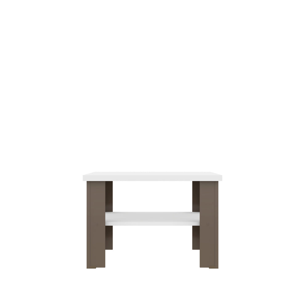 36" Brown And White End Table By Homeroots | End Tables | Modishstore - 3