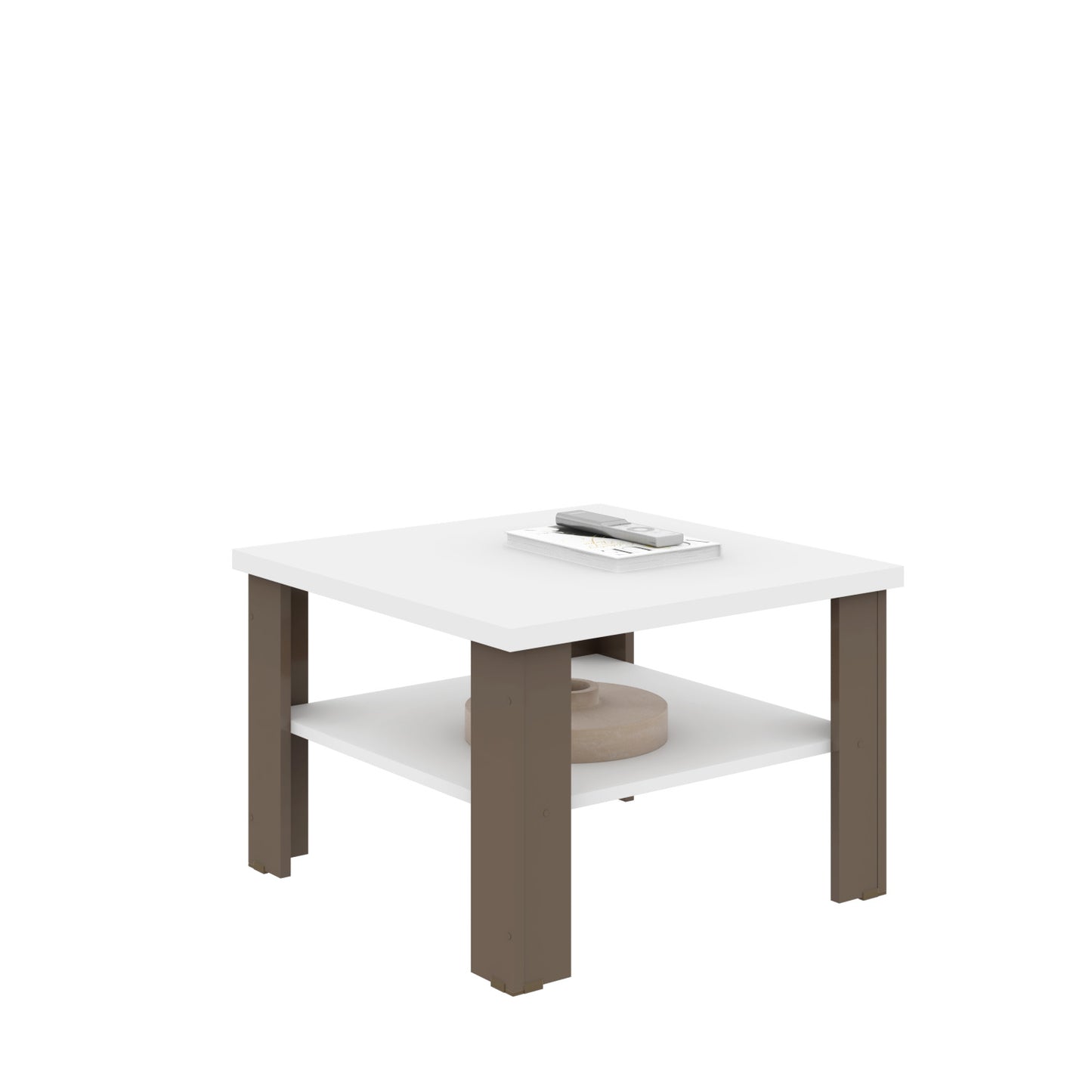 36" Brown And White End Table By Homeroots | End Tables | Modishstore