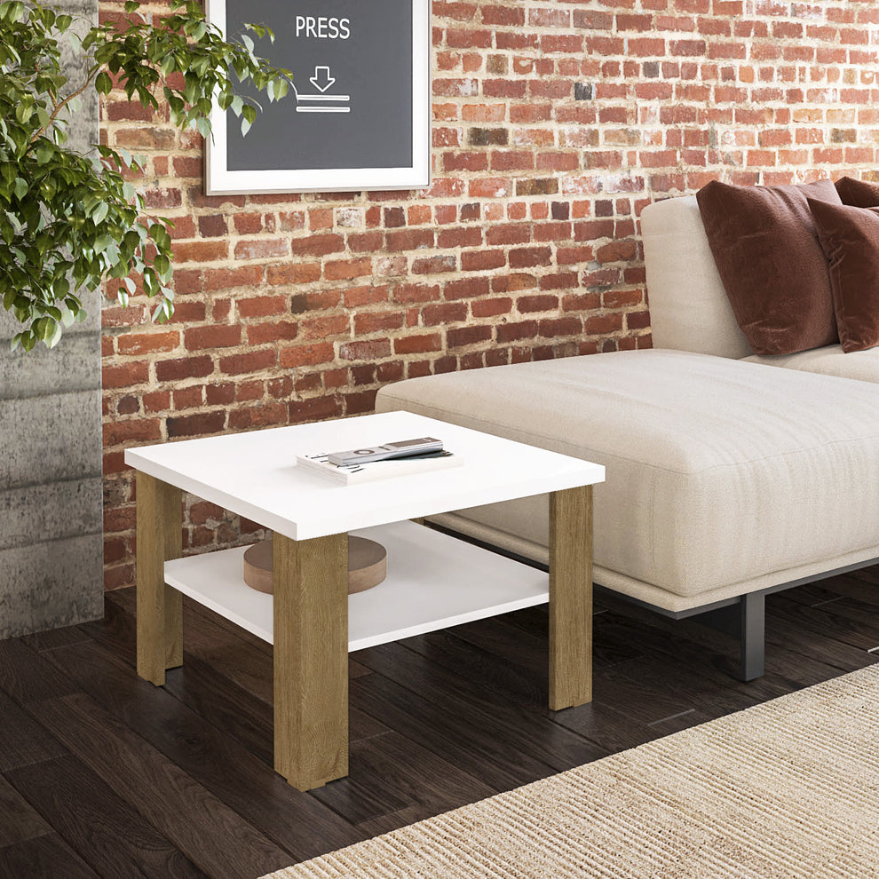 36" Brown And White End Table By Homeroots | End Tables | Modishstore - 8