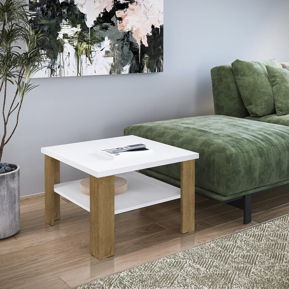 36" Brown And White End Table By Homeroots | End Tables | Modishstore - 9