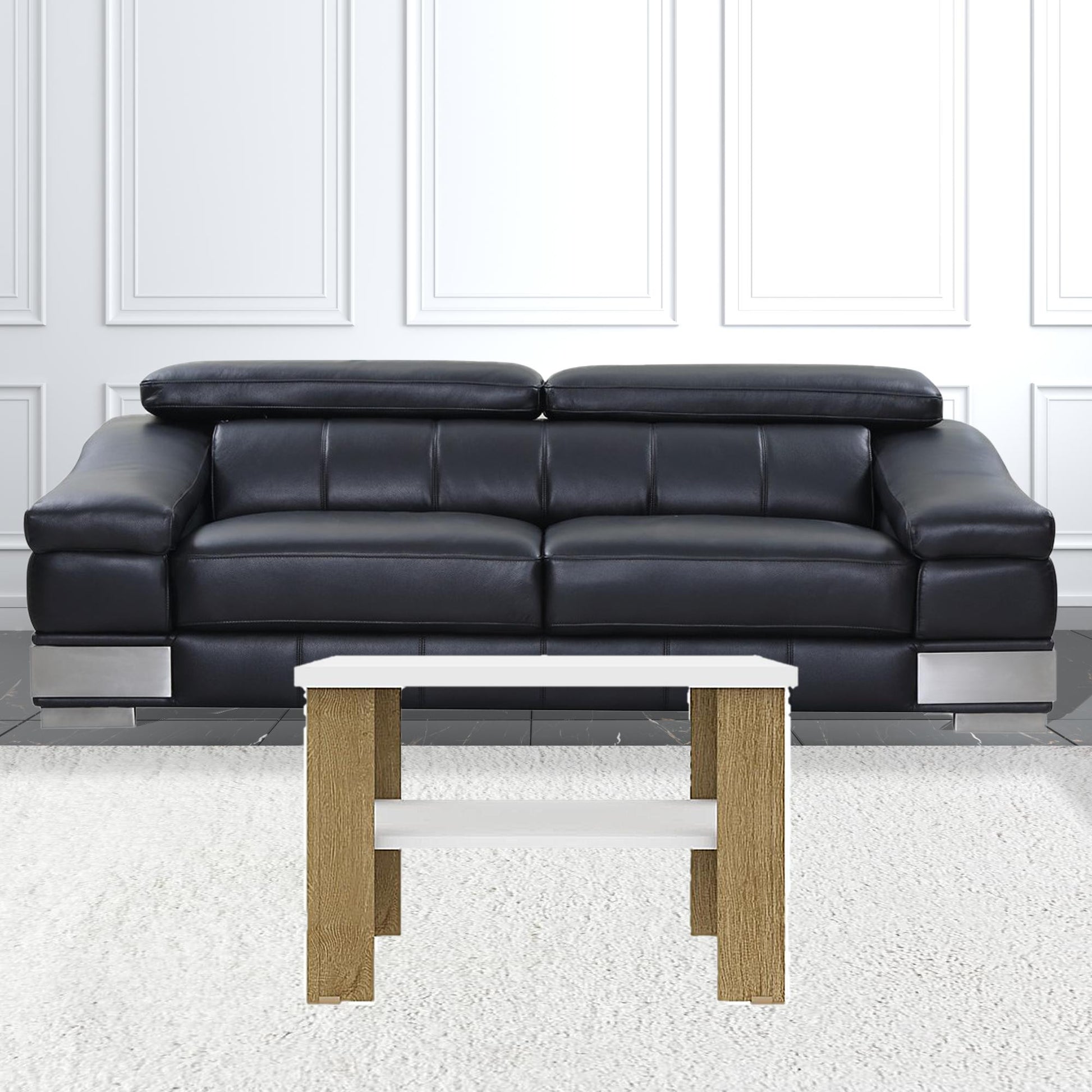 36" Natural And White End Table By Homeroots | End Tables | Modishstore - 3