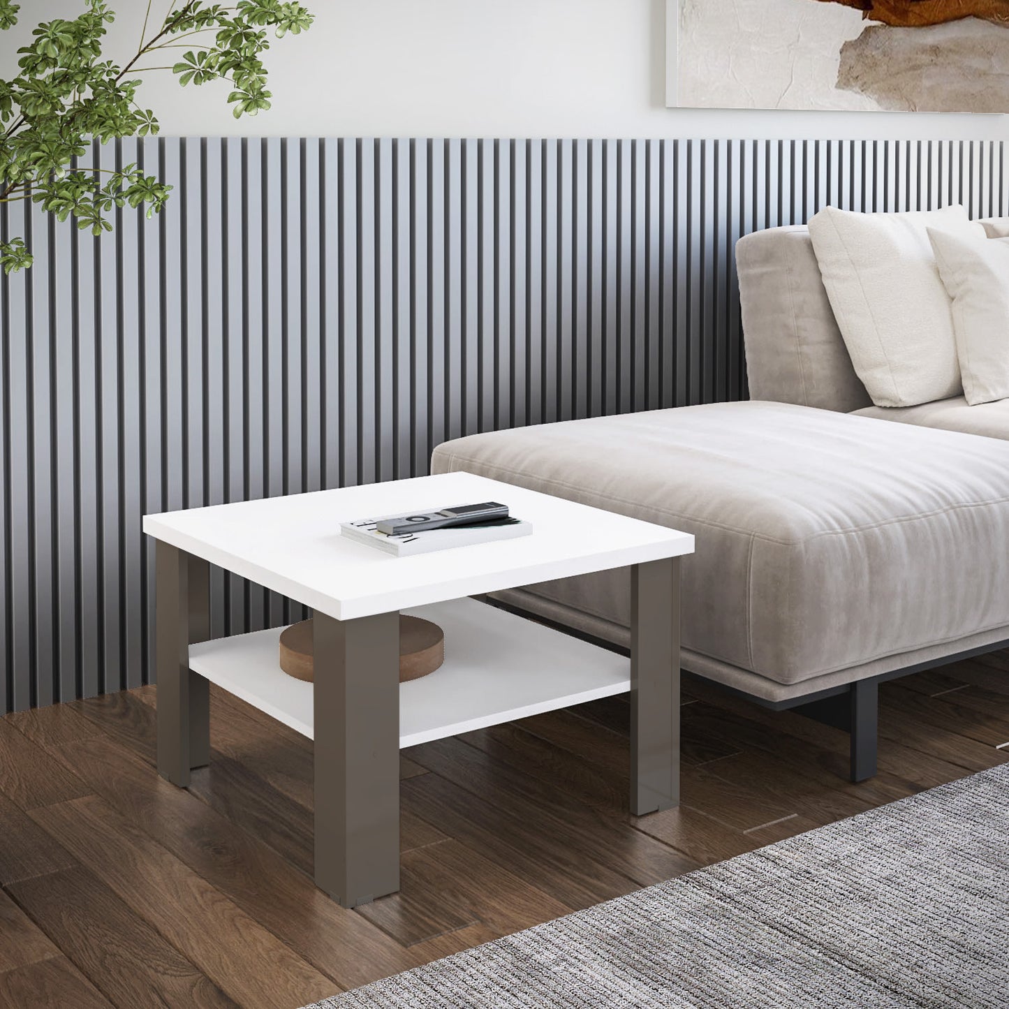 36" Natural And White End Table By Homeroots | End Tables | Modishstore - 4