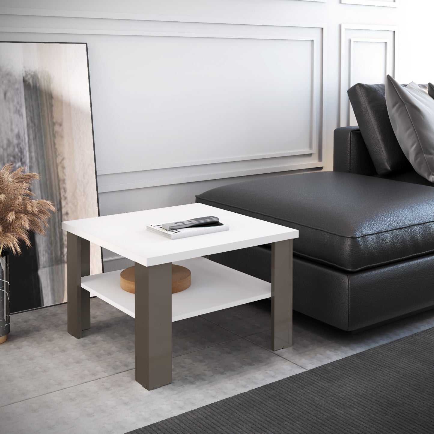 36" Natural And White End Table By Homeroots | End Tables | Modishstore - 5