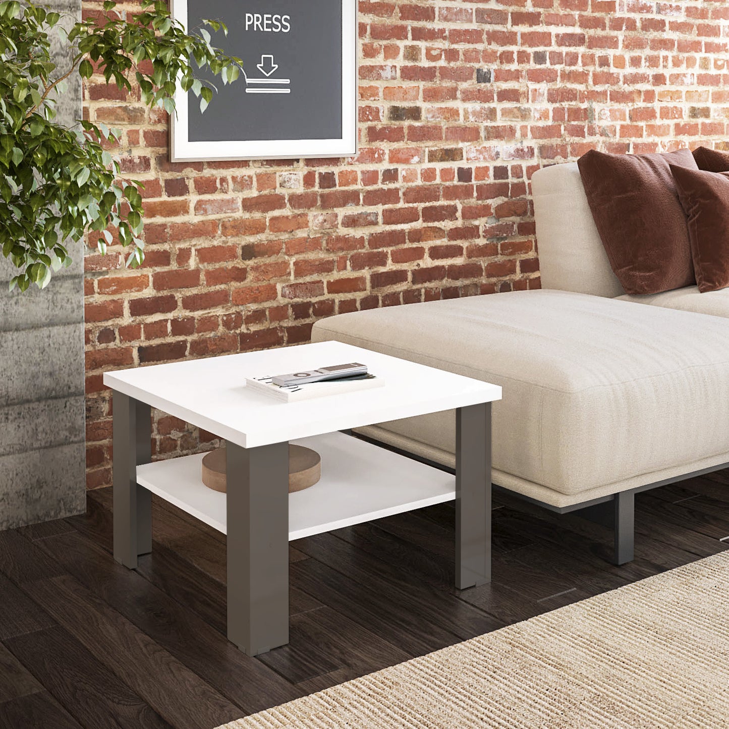 36" Natural And White End Table By Homeroots | End Tables | Modishstore - 6