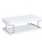 47" Chrome And White High Gloss Manufactured Wood And Metal Rectangular Coffee Table With Shelf By Homeroots | Coffee Tables | Modishstore