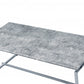 47" Silver And Faux Concrete Pvc Veneer Rectangular Coffee Table By Homeroots | Coffee Tables | Modishstore