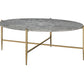 48" Champagne And Faux Marble Oval Coffee Table By Homeroots | Coffee Tables | Modishstore