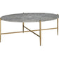 48" Champagne And Faux Marble Oval Coffee Table By Homeroots | Coffee Tables | Modishstore - 2