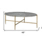 48" Champagne And Faux Marble Oval Coffee Table By Homeroots | Coffee Tables | Modishstore - 6
