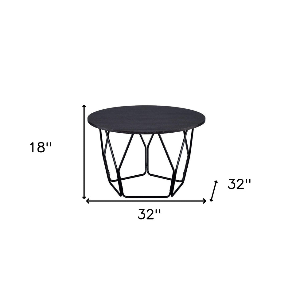 32" Black And Espresso Round Coffee Table By Homeroots | Coffee Tables | Modishstore - 5