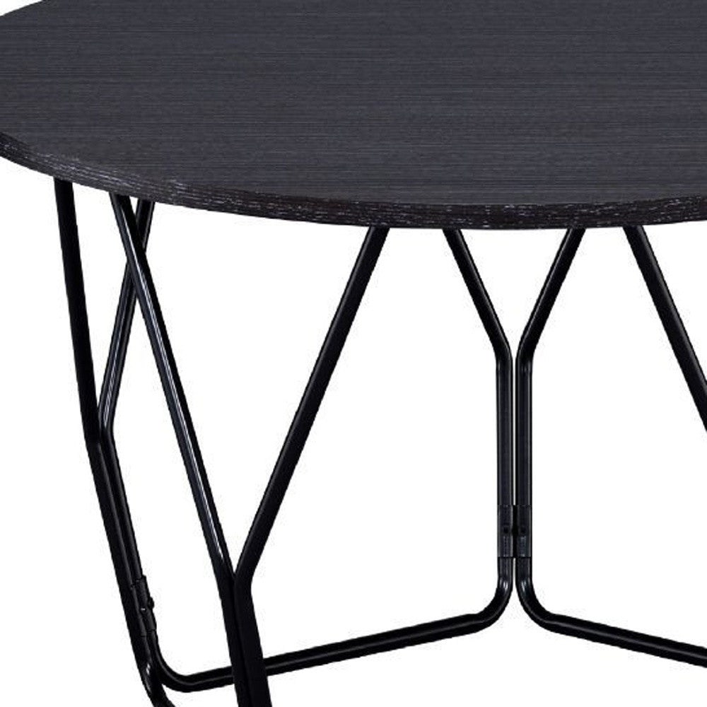 32" Black And Espresso Round Coffee Table By Homeroots | Coffee Tables | Modishstore - 3
