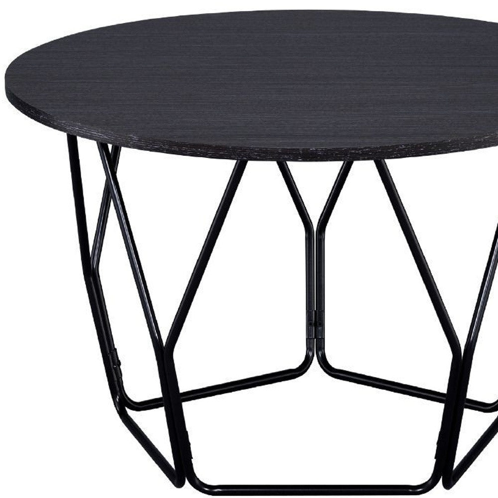 32" Black And Espresso Round Coffee Table By Homeroots | Coffee Tables | Modishstore - 4