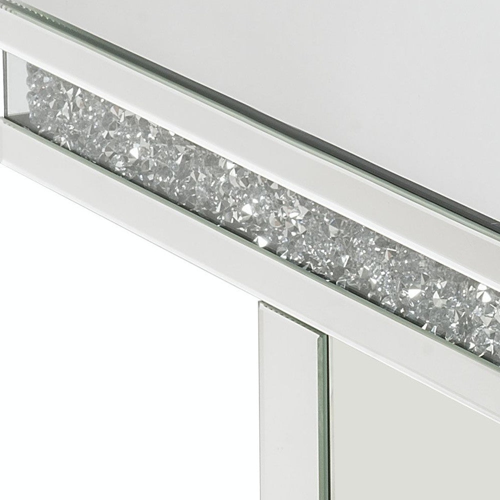 32" Silver Mirrored And Manufactured Wood Rectangular Mirrored Coffee Table By Homeroots | Coffee Tables | Modishstore - 5