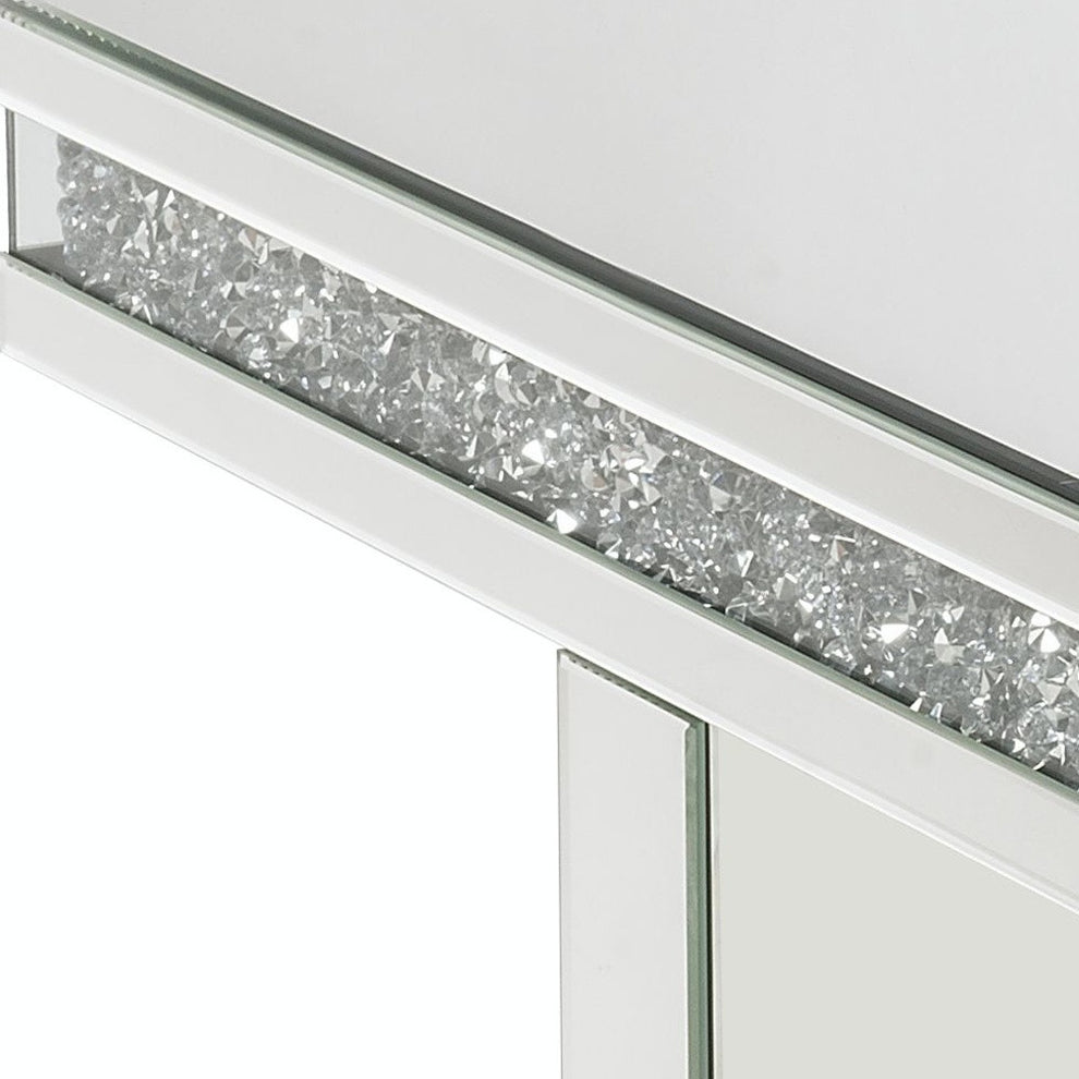 32" Silver Mirrored And Manufactured Wood Rectangular Mirrored Coffee Table By Homeroots | Coffee Tables | Modishstore - 5